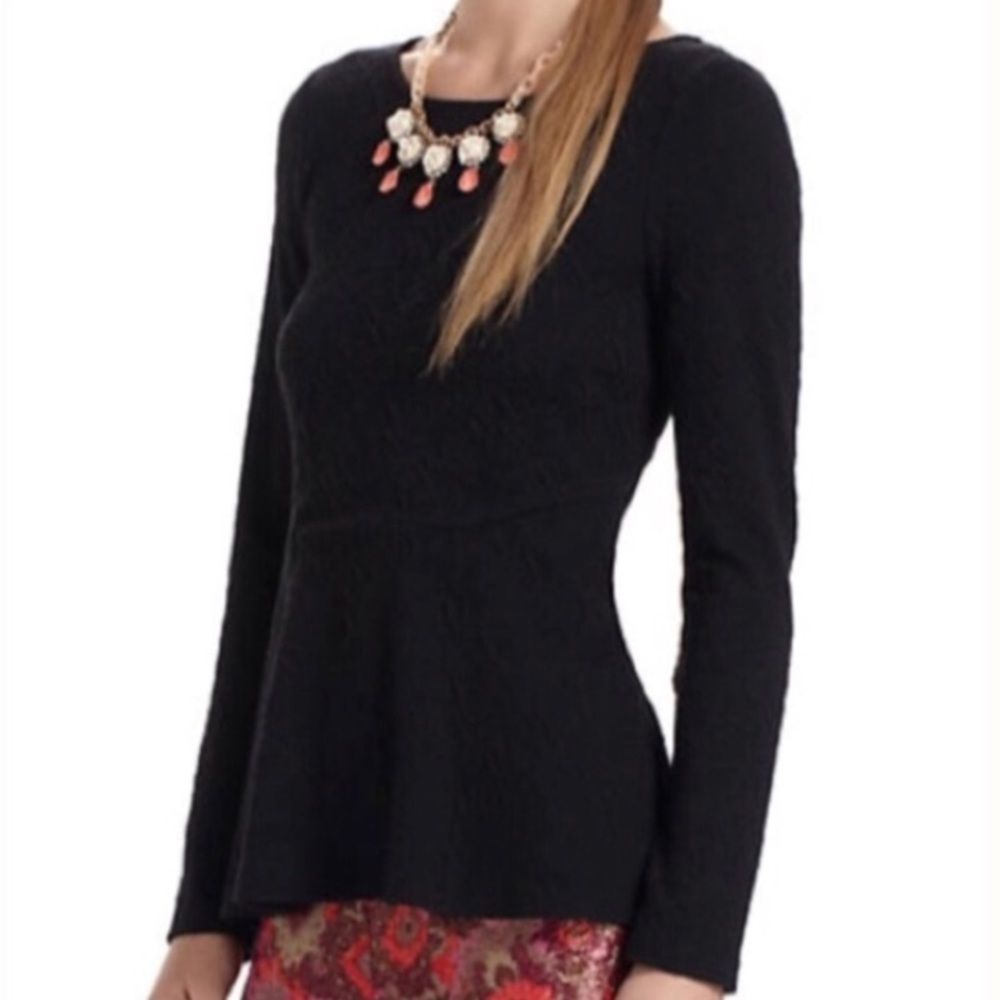 Anthro Peplum Bow Blouse